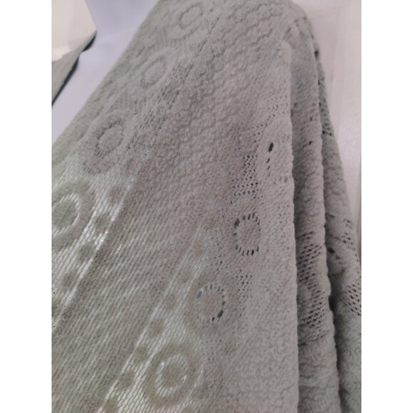 Pretty Persuasions Shawl Wrap Cozy Open Knit Aqua Blue W Fringe One Size NWT - Picture 8 of 8